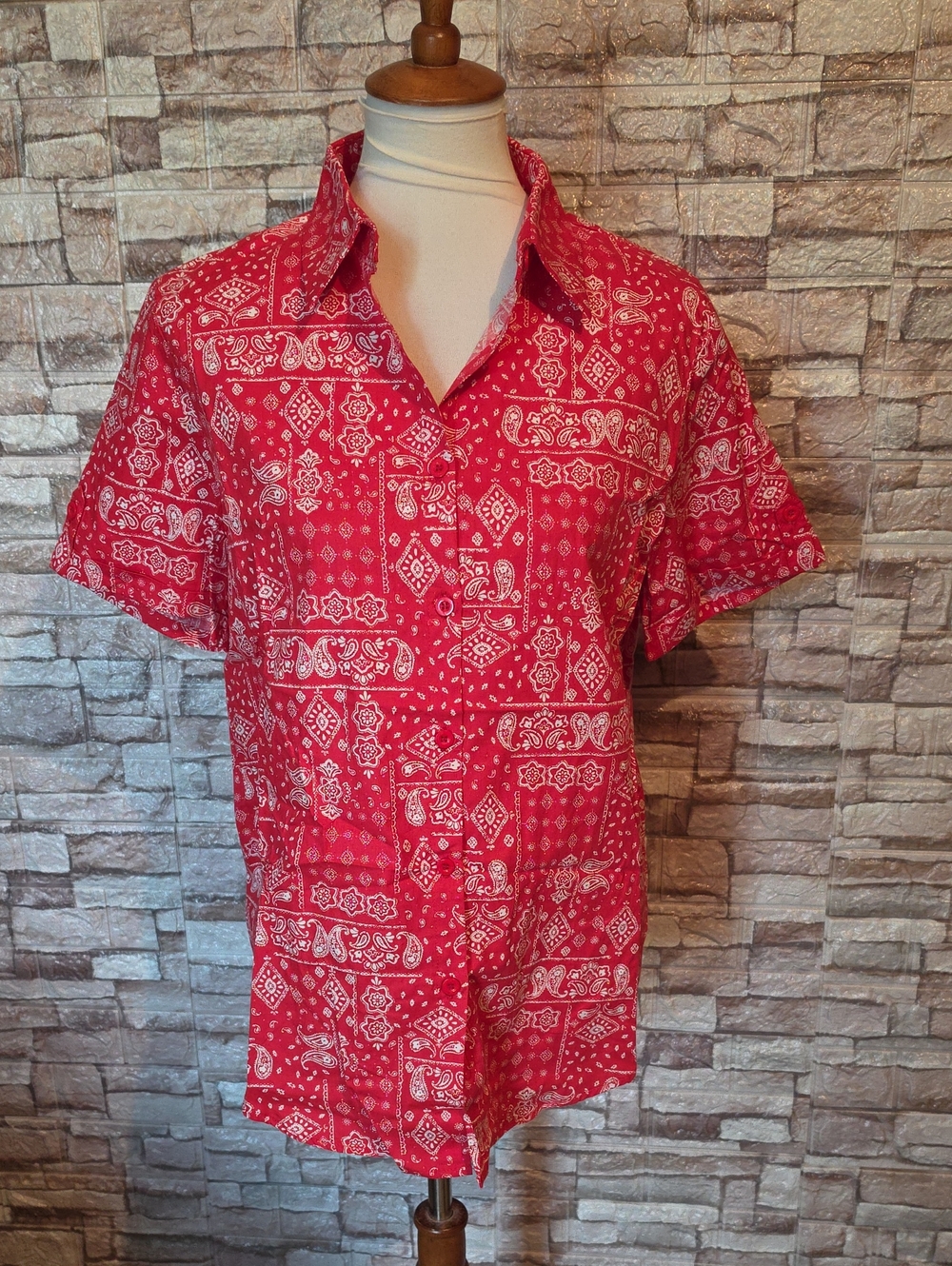 Zeagoo Red Patterned Men's Shirt